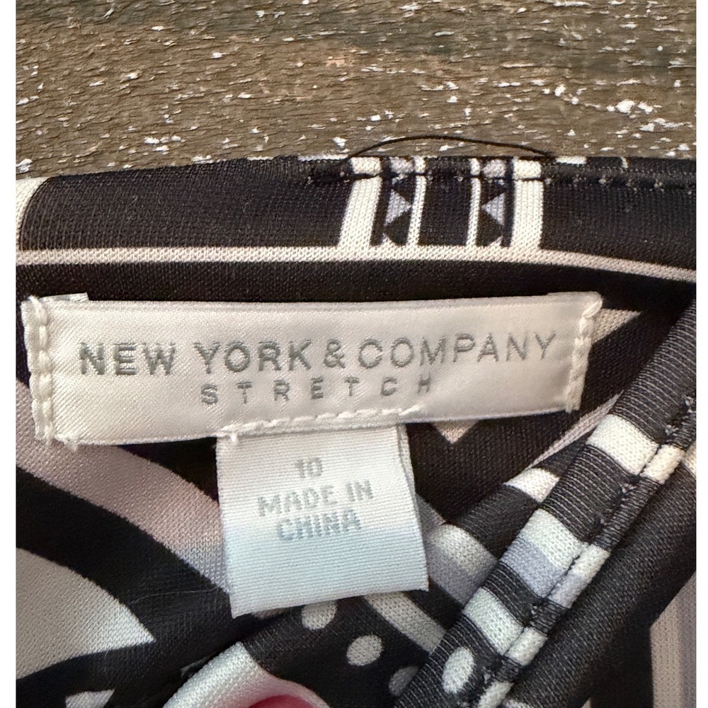 New York & Company Pencil Skirt Womens 10 Black White - Picture 2 of 2
